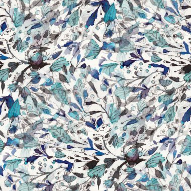 Suluboya çiçek soyut desen