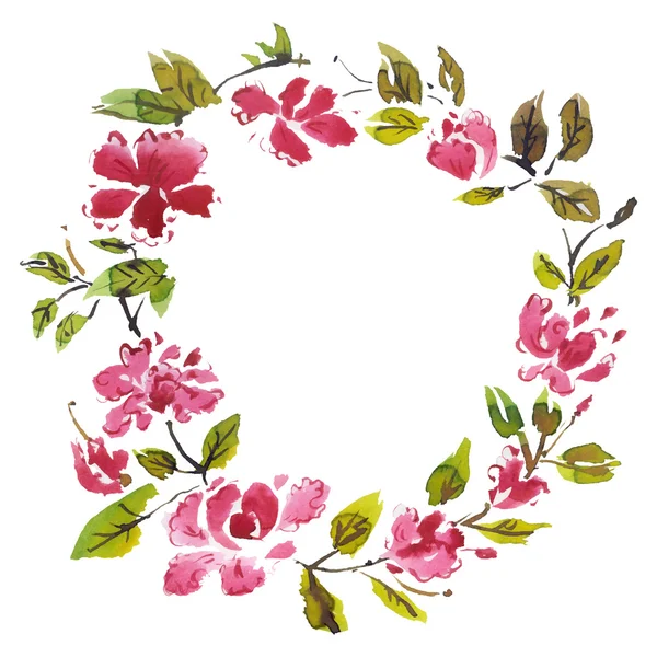 Cadre de roses florales — Image vectorielle