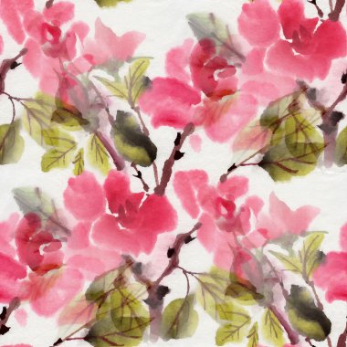 Suluboya gül deseni