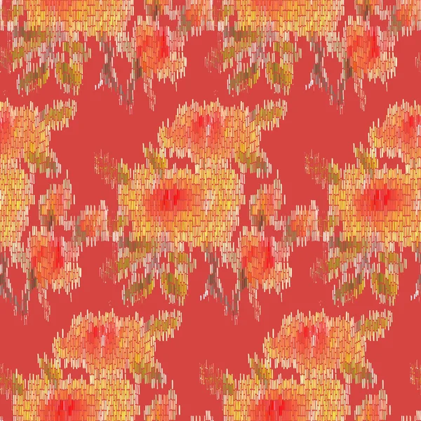 Broderie florale décorative — Image vectorielle
