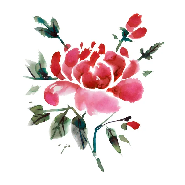 Flor aquarela brilhante —  Vetores de Stock