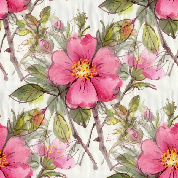 Patroon met aquarel bloemen — Stockvector