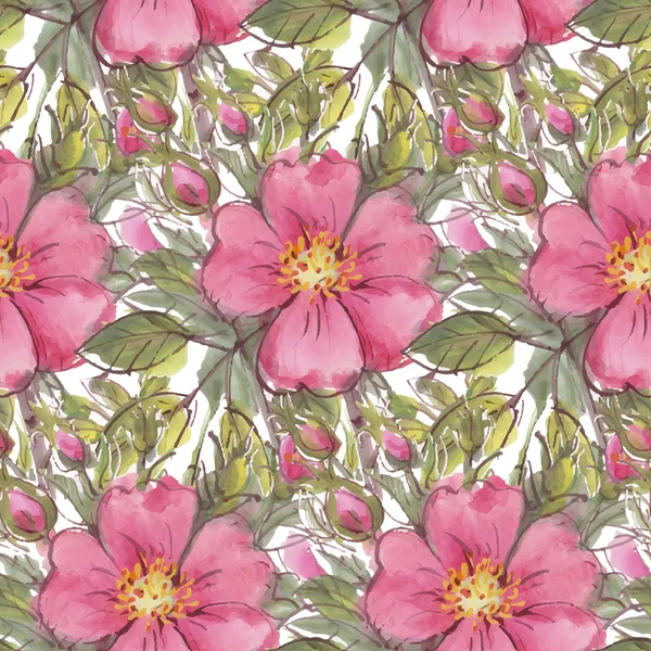 Patroon met aquarel bloemen — Stockvector