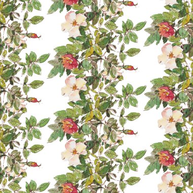 Suluboya çiçekli desen