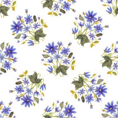 Suluboya çiçekli kusursuz desen