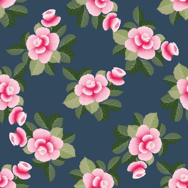 Pattern with stylized  roses — Stockový vektor