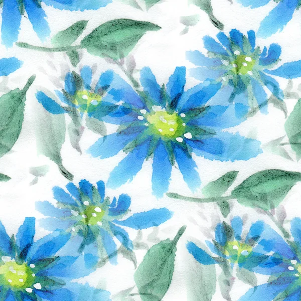 Seamless pattern with  watercolor flowers.