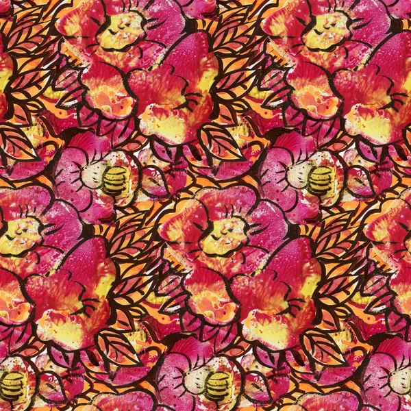 Seamless pattern with  flowers