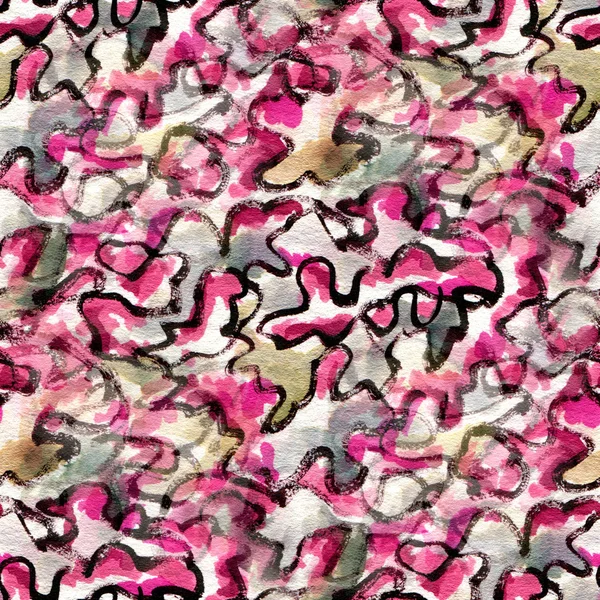 seamless pattern with watercolor drawing