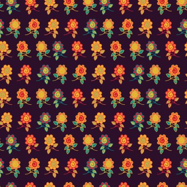 Çiçekler ve yapraklarla kusursuz desen