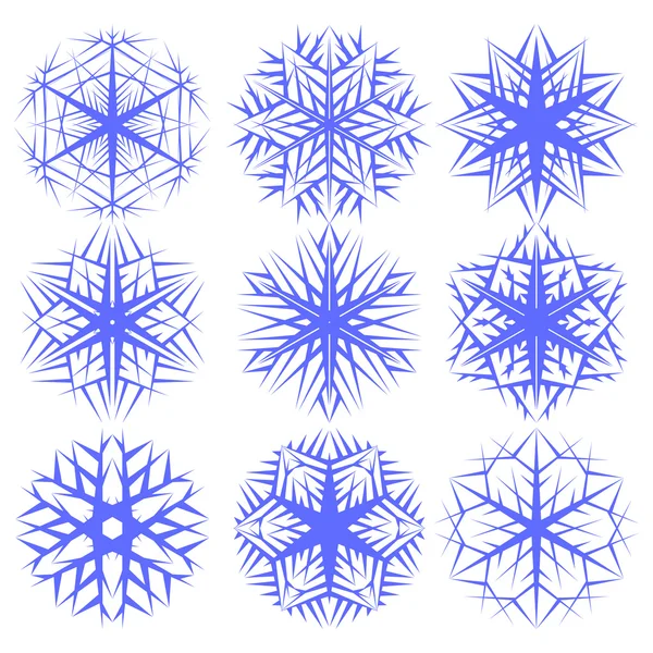 Blue decorative snowflakes — Stock Vector