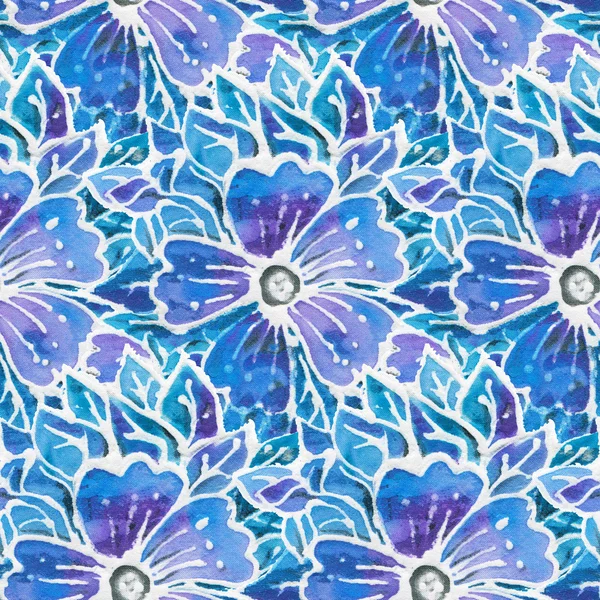 Απρόσκοπτη μοτίβο με μπλε λουλούδια — Φωτογραφία Αρχείου