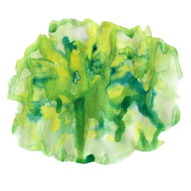Yeşil ve sarı sulu boya spot