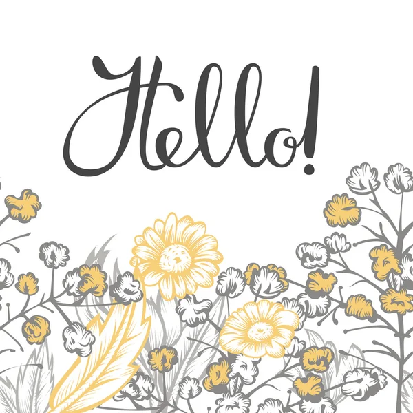 "Hello!"  lettering background — Stock Vector