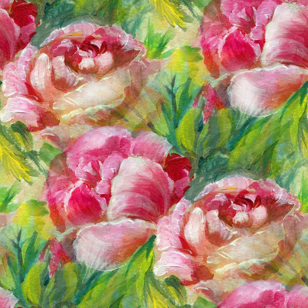 Naadloos patroon met aquarelbloemen — Stockfoto