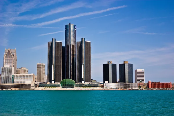 Detroit, Michigan tel que vu de Windsor, Ontario Images De Stock Libres De Droits