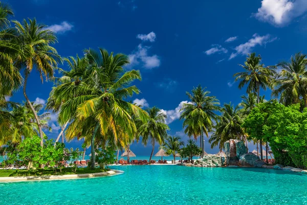 Praia tropical descontraída natural — Fotografia de Stock