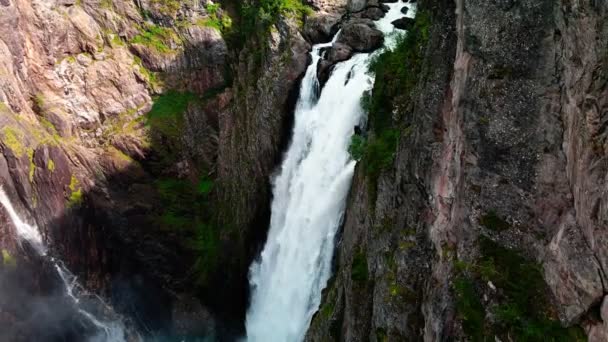 Voringfossen Noorwegen Grootste Waterval Van Het Land — Stockvideo