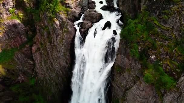 Voringfossen Νορβηγία Μεγαλύτερος Καταρράκτης Της Χώρας — Αρχείο Βίντεο