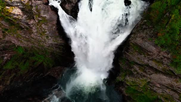 Voringfossen Νορβηγία Μεγαλύτερος Καταρράκτης Της Χώρας — Αρχείο Βίντεο