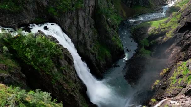 Voringfossen Νορβηγία Μεγαλύτερος Καταρράκτης Της Χώρας — Αρχείο Βίντεο