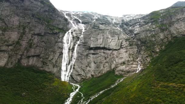 Briksdalsbreen Glacier Arm Jostedalsbreen Briksdalsbre Norway — стоковое видео