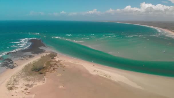 Vista Aérea Del Dron Elliott Heads Beach River Queensland Australia — Vídeos de Stock