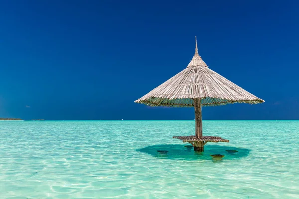 Belo Paraíso Praia Verão Com Praia Areia Moradias Lagoa — Fotografia de Stock