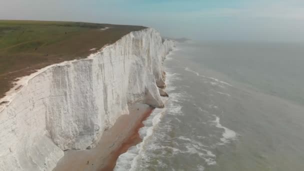 Severn Sisters White Cliffs Cuckmere South Downs National Park — стоковое видео