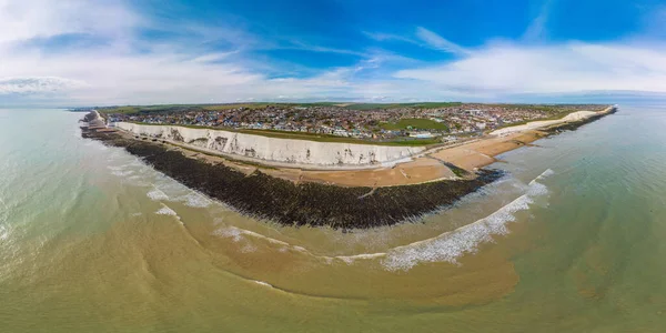 Areal Drönare Panoramautsikt Över Saltdean Och Rottingdean Beach Brighton — Stockfoto