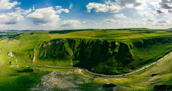 Κηφήνας Άποψη Του Winnats Pass Peak District National Park Derbyshire — Φωτογραφία Αρχείου