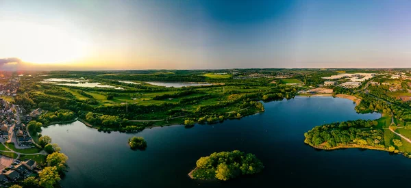 Veduta Aerea Panoramica Del Lago Manvers Rotherham South Yorkshire Wath — Foto Stock