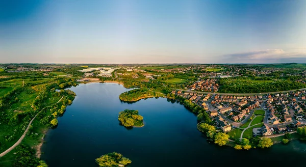 Veduta Aerea Panoramica Del Lago Manvers Rotherham South Yorkshire Wath — Foto Stock