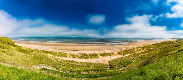 Zonnige Kliffen Strand Bij Blackhall Rocks Cromdon Dene Beach — Stockfoto