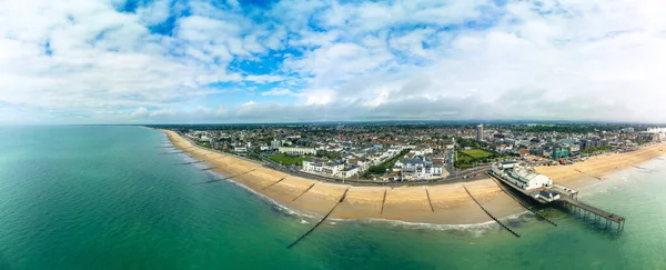 Panoramic Aerial Done View Bognor Regis Beach West Sussex England — Stock Photo, Image