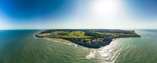 Drone Luchtfoto Van Het Strand Witte Kliffen Margate Engeland Verenigd — Stockfoto