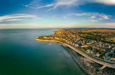 Aerial drone view of Westgate on Sea, Margate, Kent, UK clipart