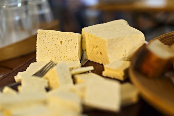 Romanian traditional cheese platter with cheese — Stock Photo, Image