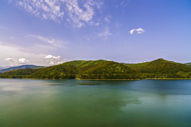 Argeş Nehri üzerinde Vidraru Barajı. Argeş, Romania. Hidro elektrik enerjisi