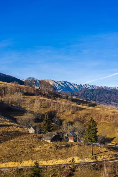 Beautiful Mountain Landscape Carpathian Mountains Romania Transition Autumn Winter — Stock Fotó