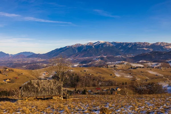 Beautiful Mountain Landscape Carpathian Mountains Romania Transition Autumn Winter — Stock Fotó