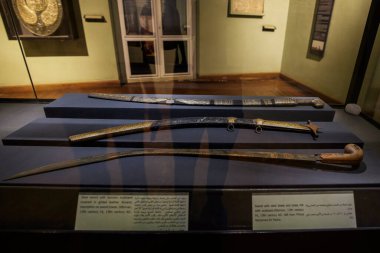 Mısır, İskenderiye 26 Nisan 2021: Ulusal müzeden görüntüler. İskenderiye 'deki ünlü Ulusal Müze, Mısır.