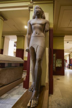 Kahire Mısır - 13 Nisan 2021. Mısır Müzesi, çeşitli sergiler.