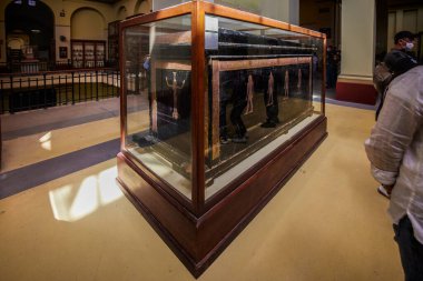 Kahire Mısır - 13 Nisan 2021. Mısır Müzesi, çeşitli sergiler.