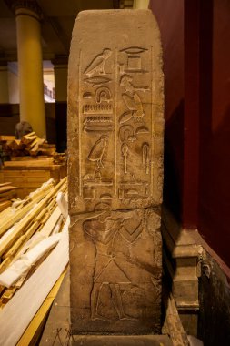 Kahire Mısır - 13 Nisan 2021. Mısır Müzesi, çeşitli sergiler.