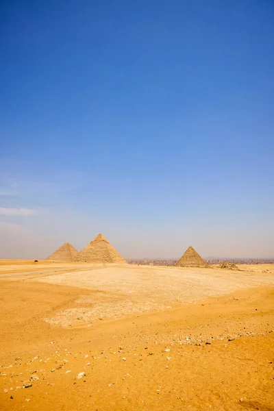 Dubna2021 Egypt Káhira Gíza Obecný Pohled Pyramidy — Stock fotografie