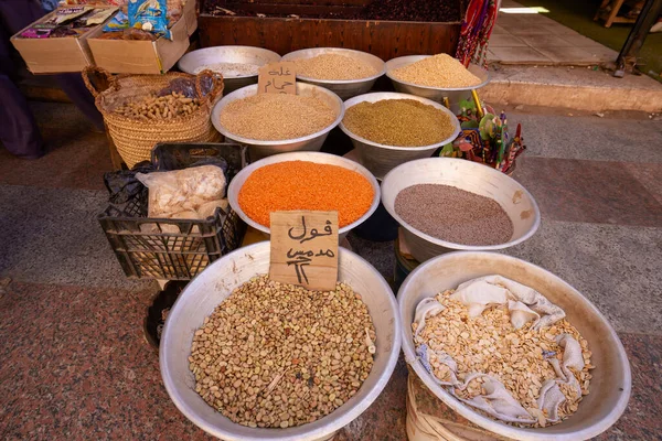 Aswan Egypt April 2021 Traditional Spices Bazaar Herbs Spices — Stock Photo, Image