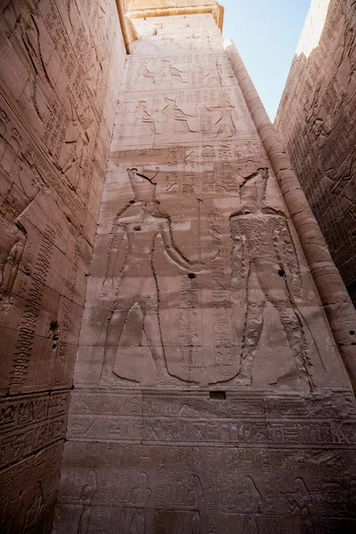 Edfu Egitto Aprile 2021 Tempio Horus Importante Attrazione Turistica — Foto Stock