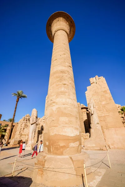 Luxor Egypt Kwiecień 2021 Świątynia Karnak Największy Kompleks Świątynny Amona — Zdjęcie stockowe