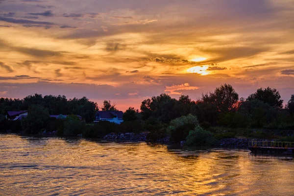 Красивый Пейзаж Закатом Дельте Дуная Румыния — стоковое фото